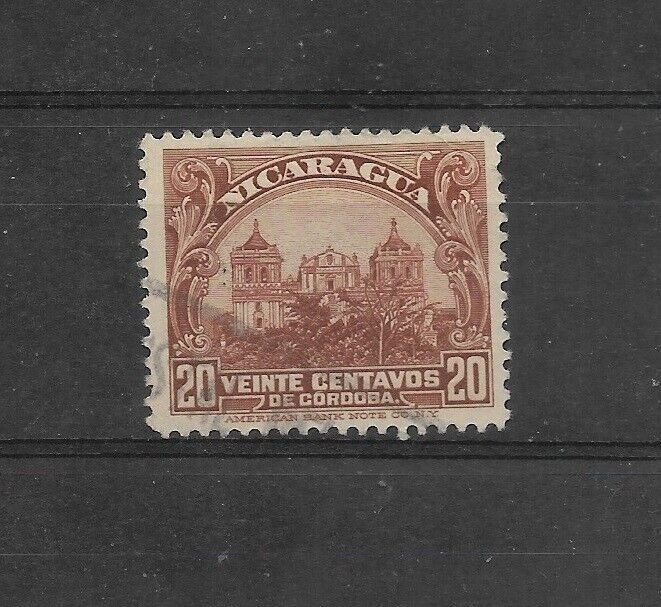 NICARAGUA 1922 NATIONAL PALACE OF MANAGUA BROWN 20C SCOTT 414 MICHEL 413 USED