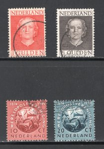 Netherlands #319-320, 323-324  VF, Used, CV $4.50  .....  4200243