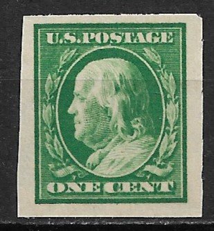 1910 Sc383  1¢ Imperf Ben Franklin MNH