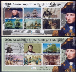 Solomon Islands - 2005 - 4 MNH Sheets of 6 Trafalgar #992-5 42.50 c.v.- Lot # 40