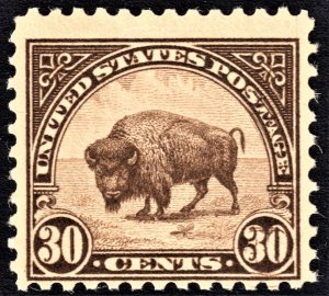 30¢ American Buffalo - 1923 issue - EFO Sc #569 Double Transfer