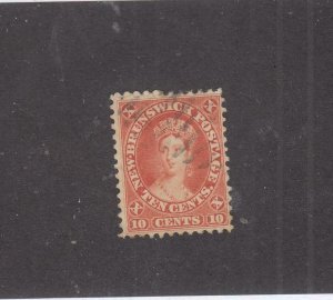 NEW BRUNSWICK # 9 VF-USED 10cts 1860 QN VICTORIA /VERM /CENTS ISSUE-#02 CV $75