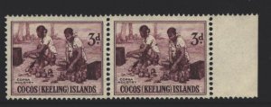 Cocos Islands Sc#1 MNH Pair