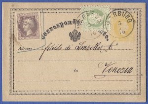 AUSTRIA 1871 2kr Used postal card, MARBURG postmark, VF, Michel P2