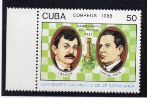 Cuba 1988 50c Chess, Scott 3045 MNH, value = $1.25