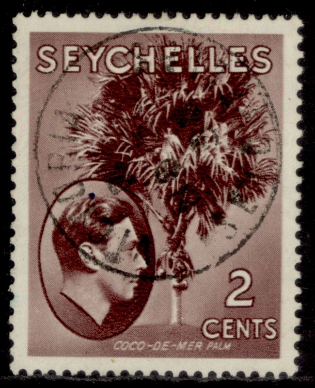 SEYCHELLES GVI SG135, 2c purple-brown, VERY FINE USED. CDS