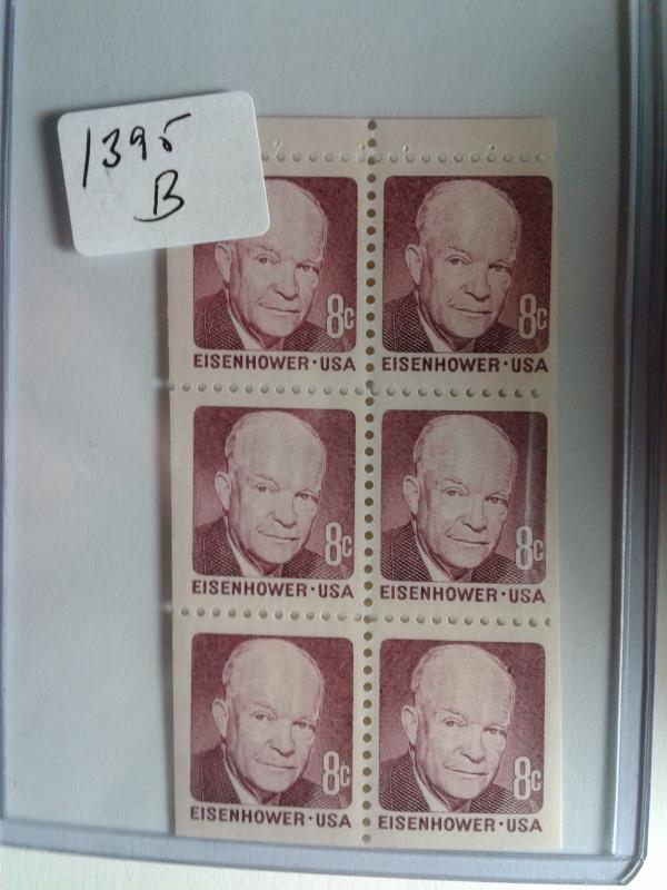 SCOTT # 1395 B PANE EISENHOWER GEM MINT NEVER HINGED !! 1971 AMAZING !!!