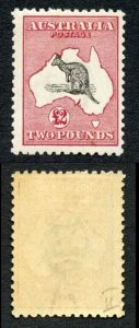 Australia SG45 Two Pound Black and Rose Kangaroo 3rd Wmk M/M (lightly toned)