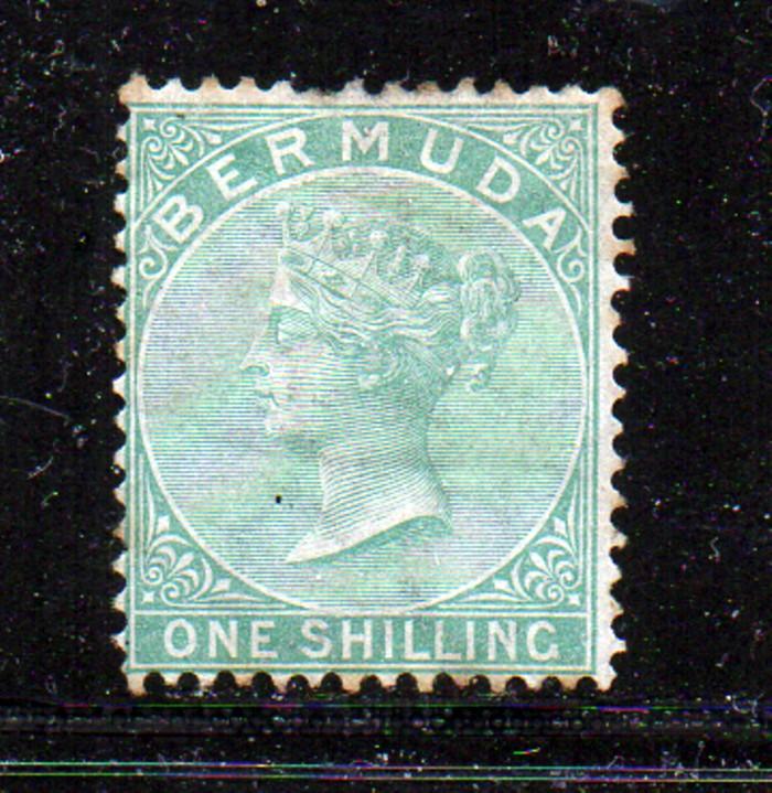 Bermuda Sc 6 1865 1/ green Victoria stamp used