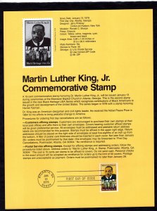 SP461 Martin Luther King Jr., FDC Souvenir Page (#1771)