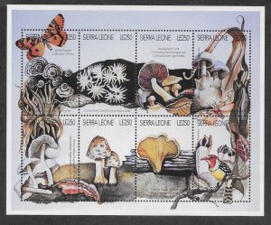 Sierra Leone #1901 a-h  Mushrooms  sheet of 8  1996  MNH