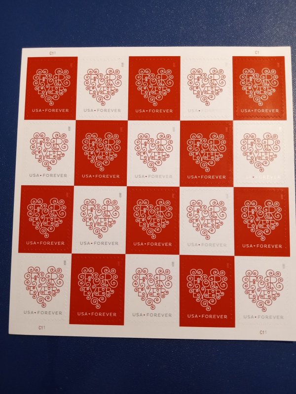 US# 4955-6, Love Forever Hearts, Sheet of 20 @ .49c, MNH