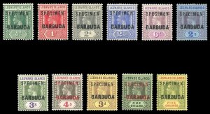 Antigua 1922 KGV Complete set of eleven VFM overprinted SPECIMEN. SG 1s - 11s.