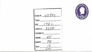 Scott# U534c   Die 170 UPSS#3354  US envelope.
