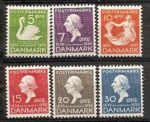 Denmark 246-51 Mint OG 1935 Andersen's Fairy Tales CV $30.50