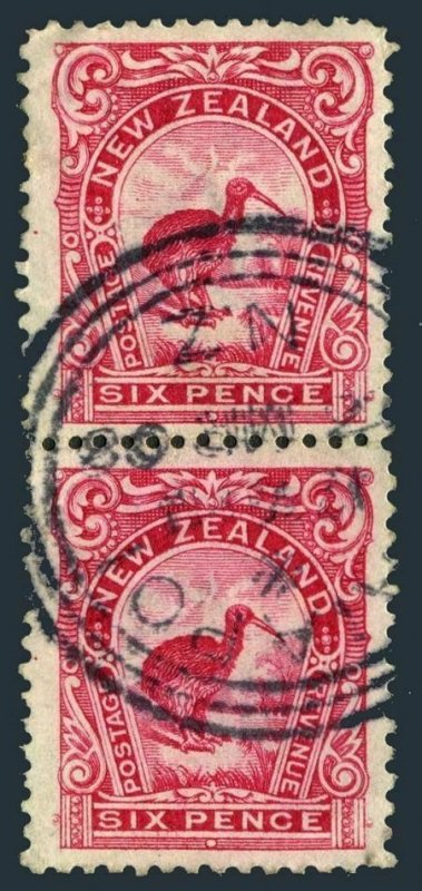 New Zealand 127 pair,used.Michel 119. Birds 1907.Kiwi.