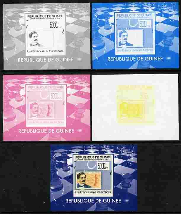 Guinea - Conakry 2009 Chess on Stamps #3 individual delux...