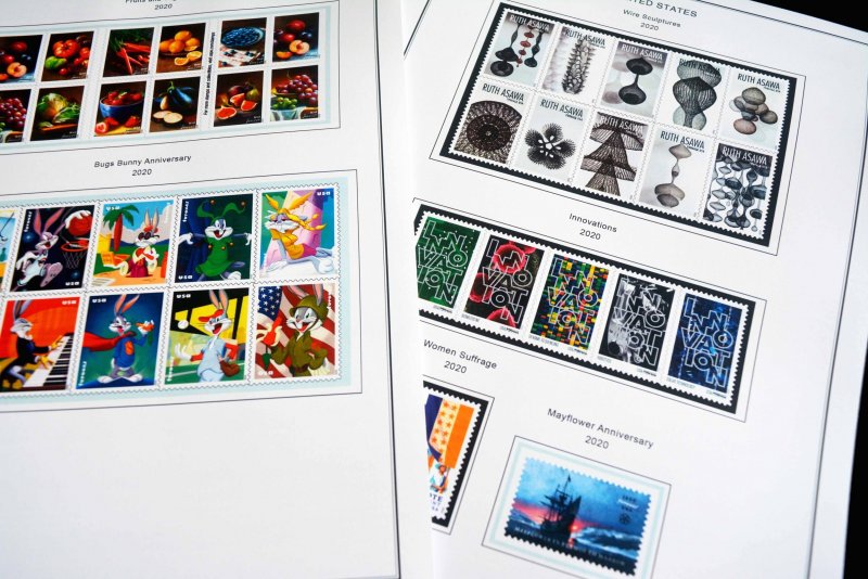 COLOR PRINTED U.S.A. 2011-2020 STAMP ALBUM PAGES (101 illustrated pages)