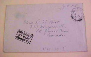 CANADA in NORTH AFRICA FPO 1944 CENSOR TO CANADA