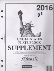 KAPPYS HE HARRIS LIBERTY 1 PLATE BLOCK SUPPLEMENT 2016