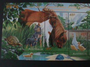 ​AUSTRALIA-SC#1563h-HONG KONG97 11TH ASIAN STAMP SHOW-LOVELY PETS MNH S/S