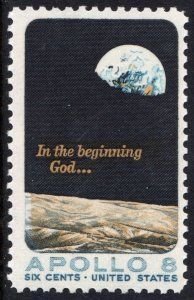 SCOTT  1371  APOLLO 8  6¢  SINGLE  MINT NEVER HINGED