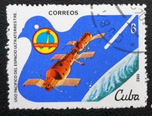 CUBA Sc# 2503 PEACEFUL USE OF OUTER SPACE Salyut-Soyuz Link-up 6c  1982 used cto