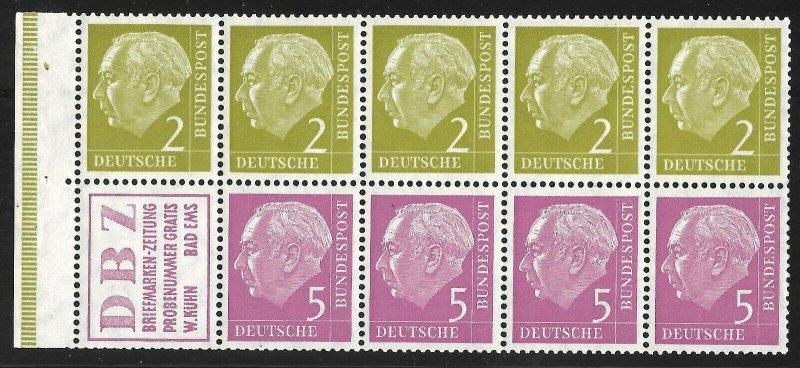 Doyle's_Stamps: MNH 1955 German Booklet Pane Scott #702a**