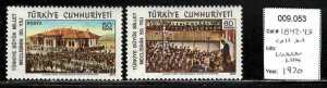 Turkey #1842-43 ~ Cplt Set of 2 ~ National Assembly ~ Unused, LHM ~ (1970)