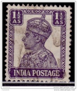 India 1942, King George VI, 1 1/2a, Scott# 172a, used