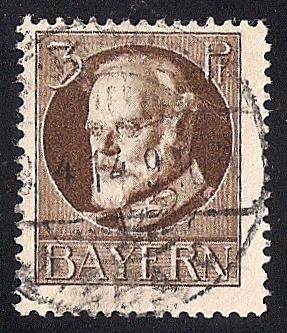 Bavaria #95 3PF Prince Regent Luitpold Stamp used F