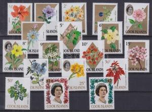 Cook Islands stamp Flowers set MNH 1967 Mi 152y-169y WS123989