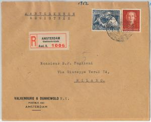 58198 -  NETHERLANDS - POSTAL HISTORY: COVER to ITALY - 1952 - MINING