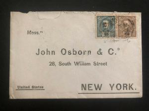 1899 Porto Portugal Commercial cover To John Osborn New York USA 