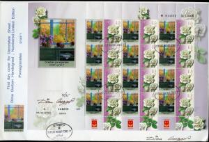 ISRAEL 2010 DINA GORBAN 'POMERGRANATES' PAINTING ROSE SHEET FDC