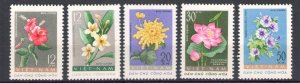 1962 North Vietnam - Yvert No. 267-71 - Flowers - 5 Values - MNH**