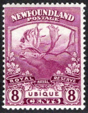 113, NSSC, Newfoundland, 8c, MNHOG, VG/F, Trail of the Caribou, Scott 121