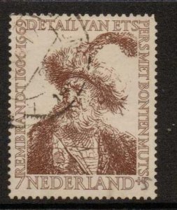 NETHERLANDS SG828 1956 7c+3c BROWN FINE USED