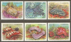 FIJI Sc# 692 - 697 MNH FVF Set of 6 Marine Life Sea Creatures Snails Coral