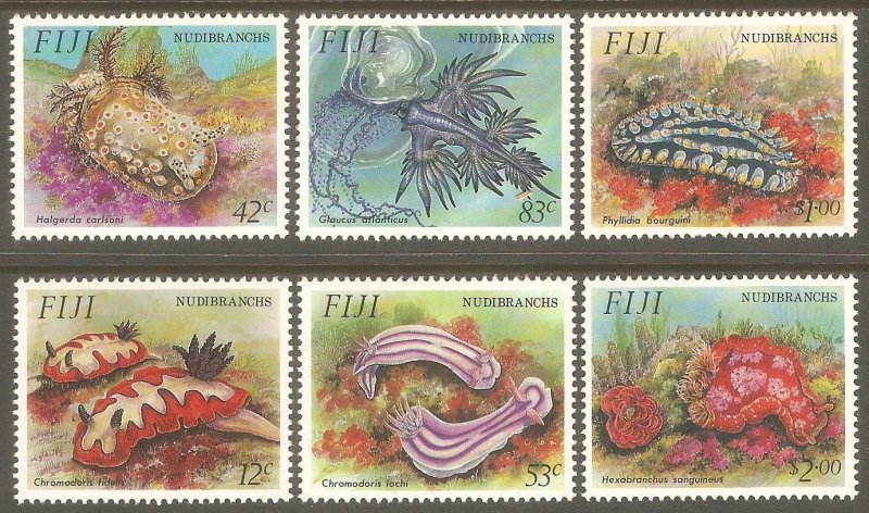 FIJI Sc# 692 - 697 MNH FVF Set of 6 Marine Life Sea Creatures Snails Coral