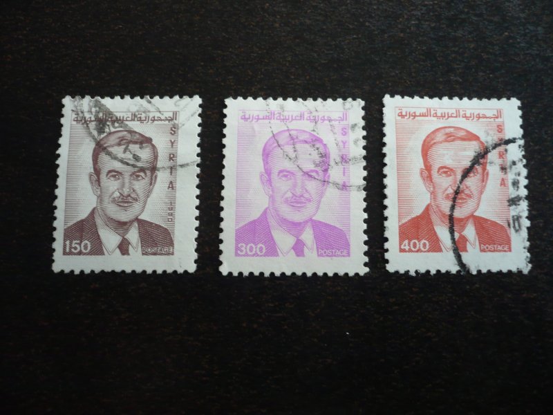 Stamps - Syria - Scott# 1213,1225a,1225c - Used Part Set of 3 Stamps