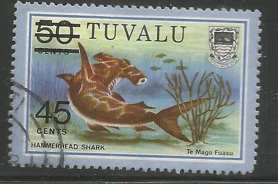 TUVALU 150  USED,  HAMMERHEAD SHARK