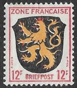 Germany-French Occupation # 4N6  Coat of Arms 1945  (1) VF Unused