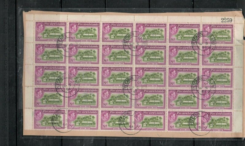 PITCAIIRN ISLANDS (P2212B)  KGVI 8D  SG6A   SHEET # BLOCK  OF 25 CDS  VFU