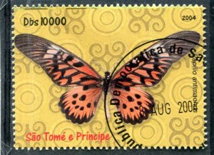 Sao Tome & Principe 8.08.2004 BUTTERFLIES 1 stamps Fine Used VF