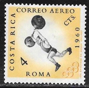 Costa Rica C306: 4c Weight lifter, MH, F-VF