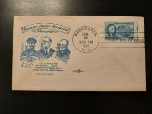 1946 FDC Franklin D Roosevelt Memorial PentArts Cachet Washington DC