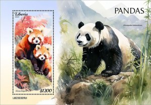 LIBERIA- 2023 - Pandas - Perf Souv Sheet - Mint Never Hinged