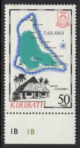 KIRIBATI SG204w 1983 50c ISLAND MAPS WMK INVERTED MNH