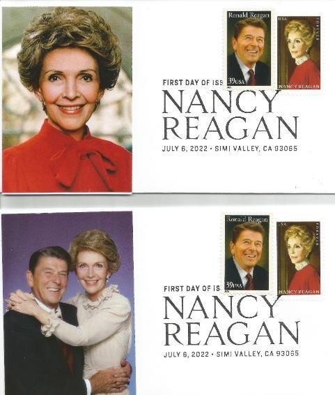 Complete set 6 Nancy Reagan Memorial FDC Crown cachet #1-6